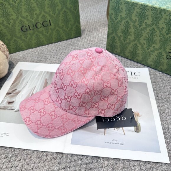 Gucci Pink Logo Pattern Cap - Picture 1 of 9